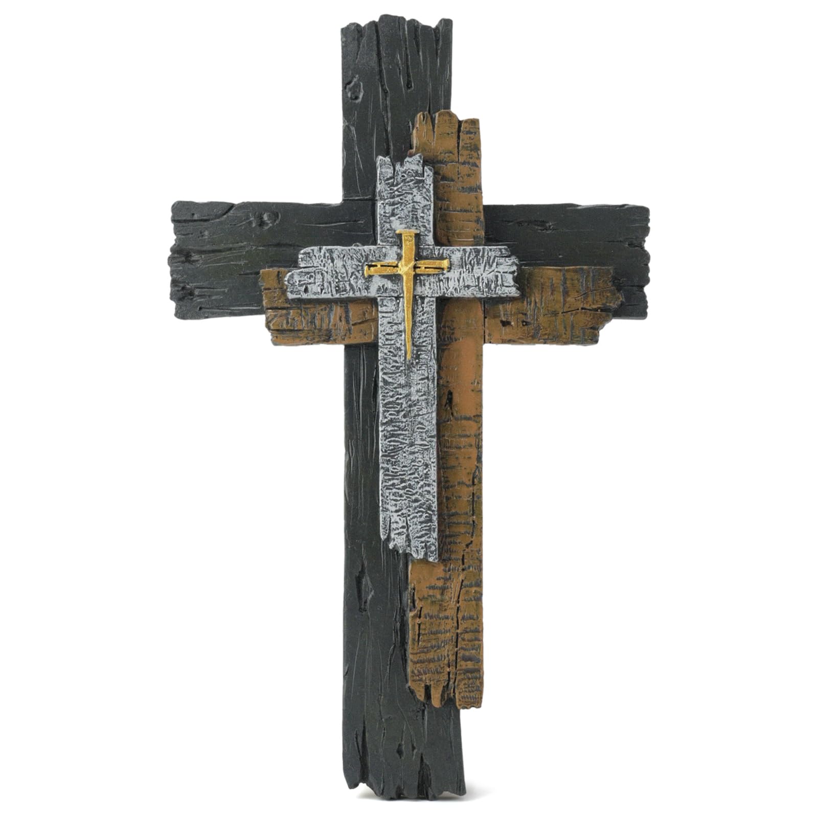 JUXINGDAZYF croix murale frontale montrant le design rustique et effet chaleureux