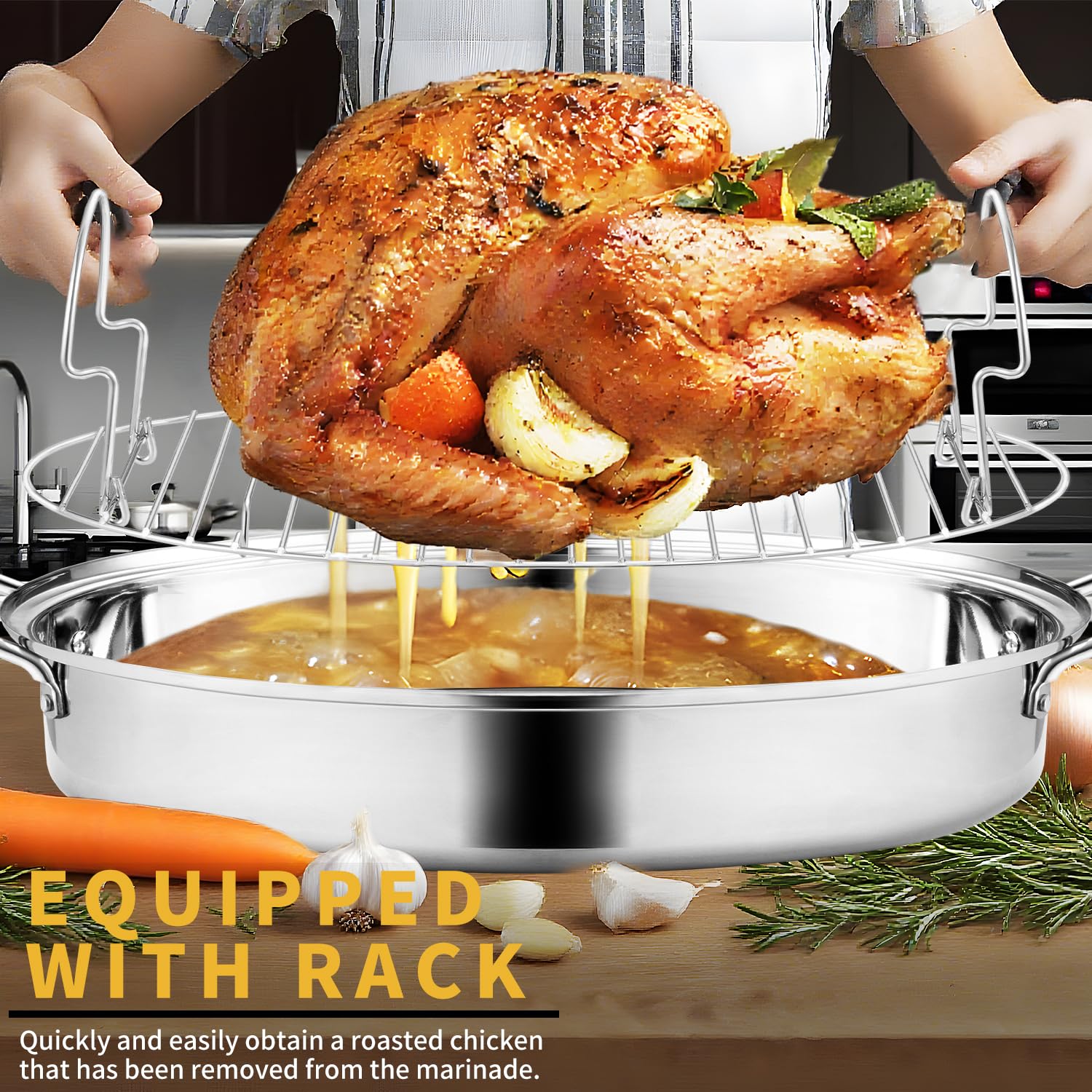 JY COOKMENT grille surélevée en action laissant s'écouler les jus — cuisson plus saine