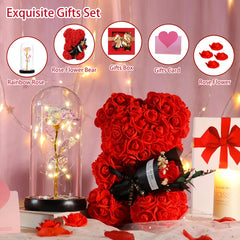 K KYMAKE ours en roses vue complète idéal comme décoration sentimentale