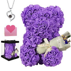 K KYMAKE ours en roses en coffret avant présentation, cadeau prêt à offrir