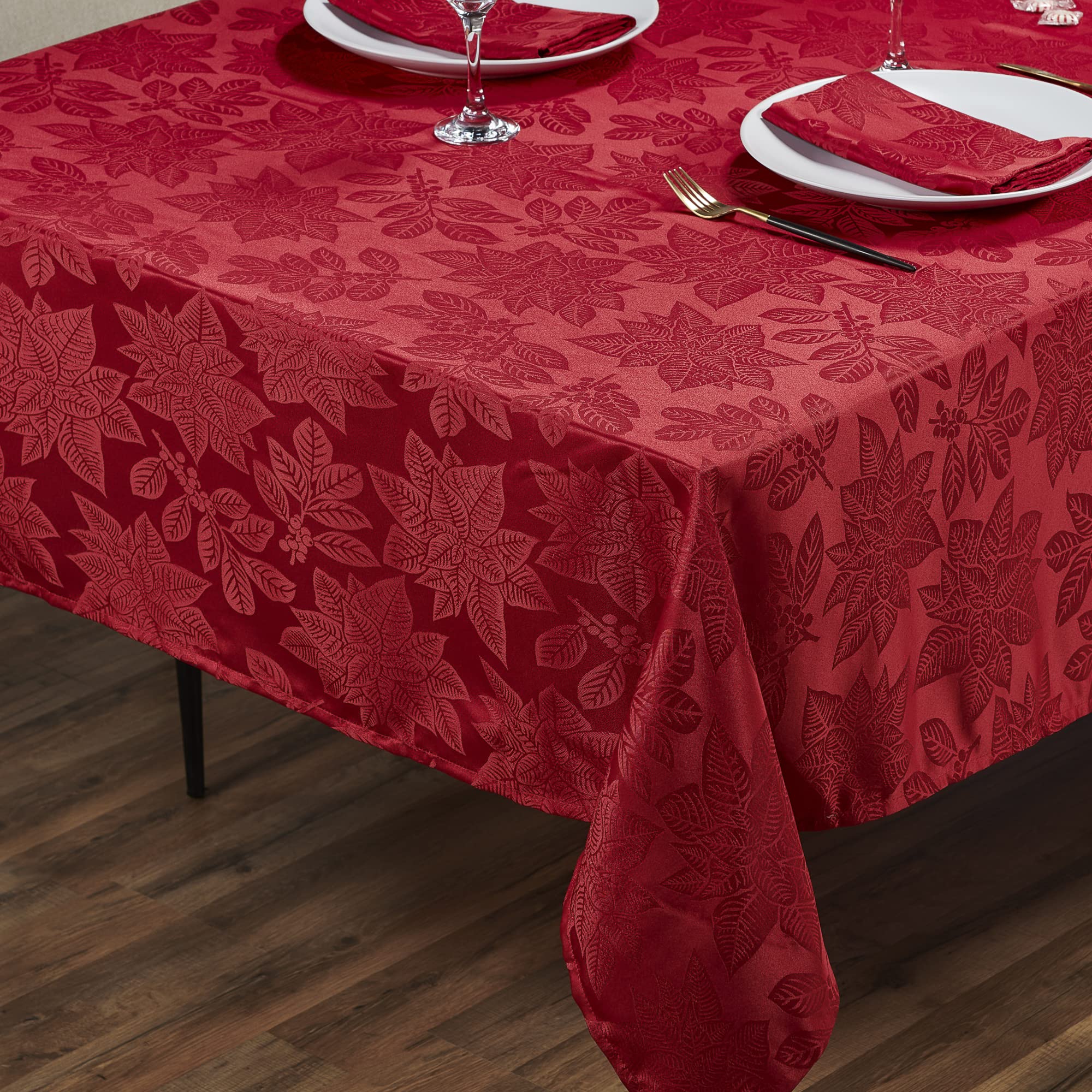 Kadut nappe motif poinsettia gros plan montrant design festif