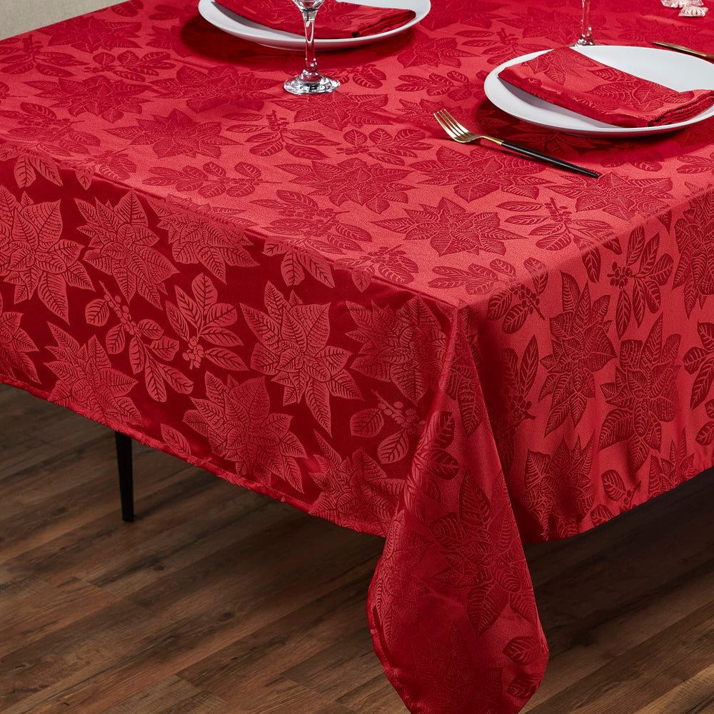 Kadut nappe motif poinsettia gros plan montrant design festif