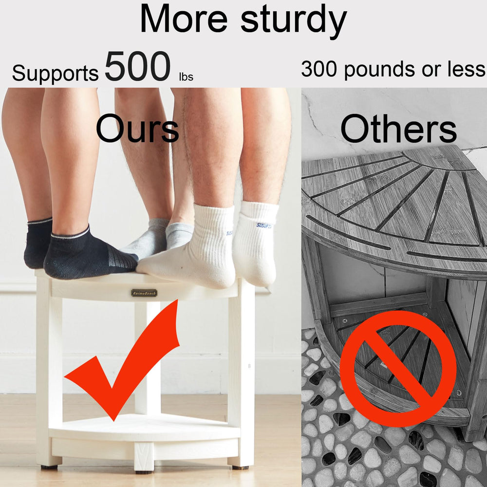 KaimuBench utilisation comme repose‑pied pour raser la jambe, appui stable et sécurisé