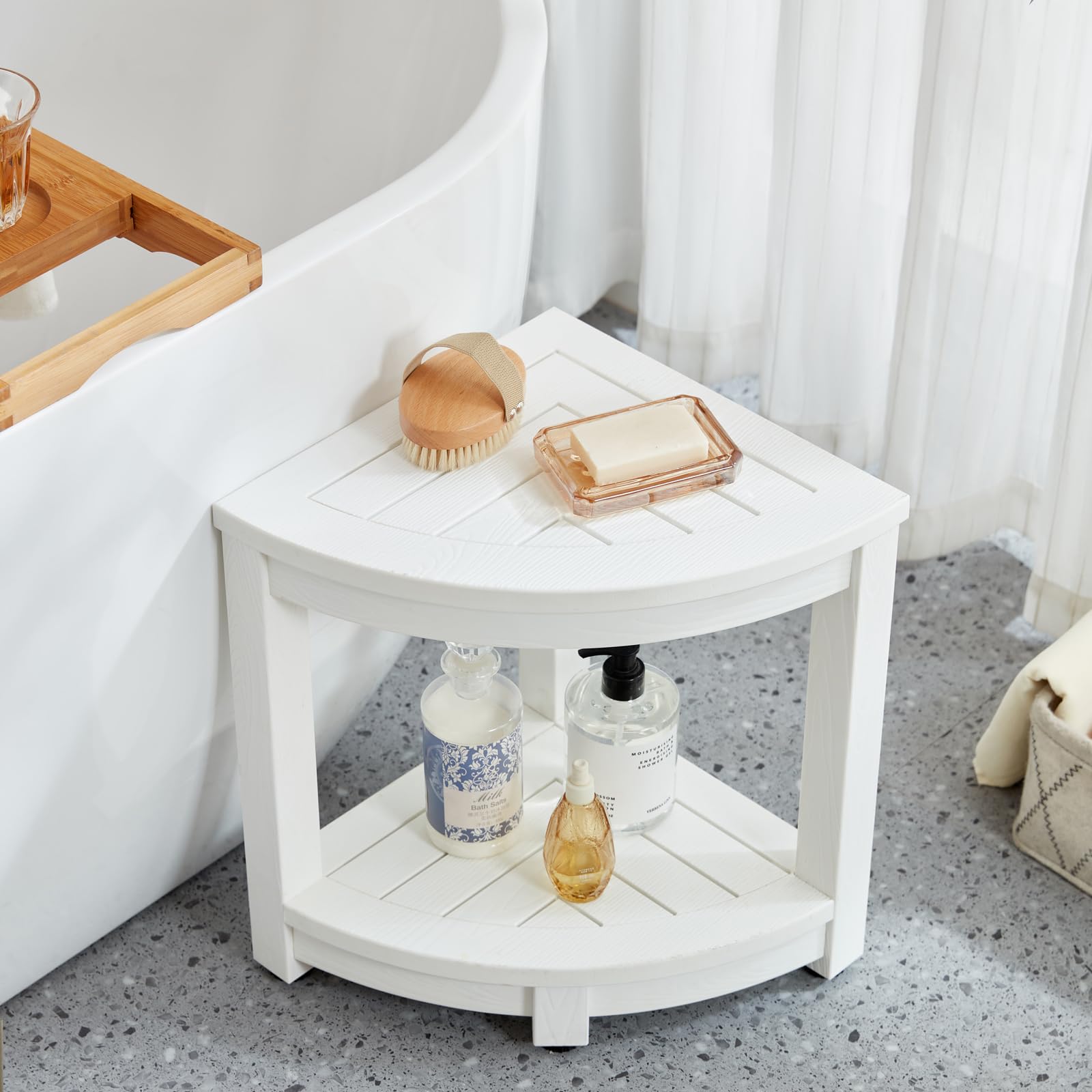 KaimuBench mise en scène lifestyle dans une salle de bain moderne, multifonction et décoratif