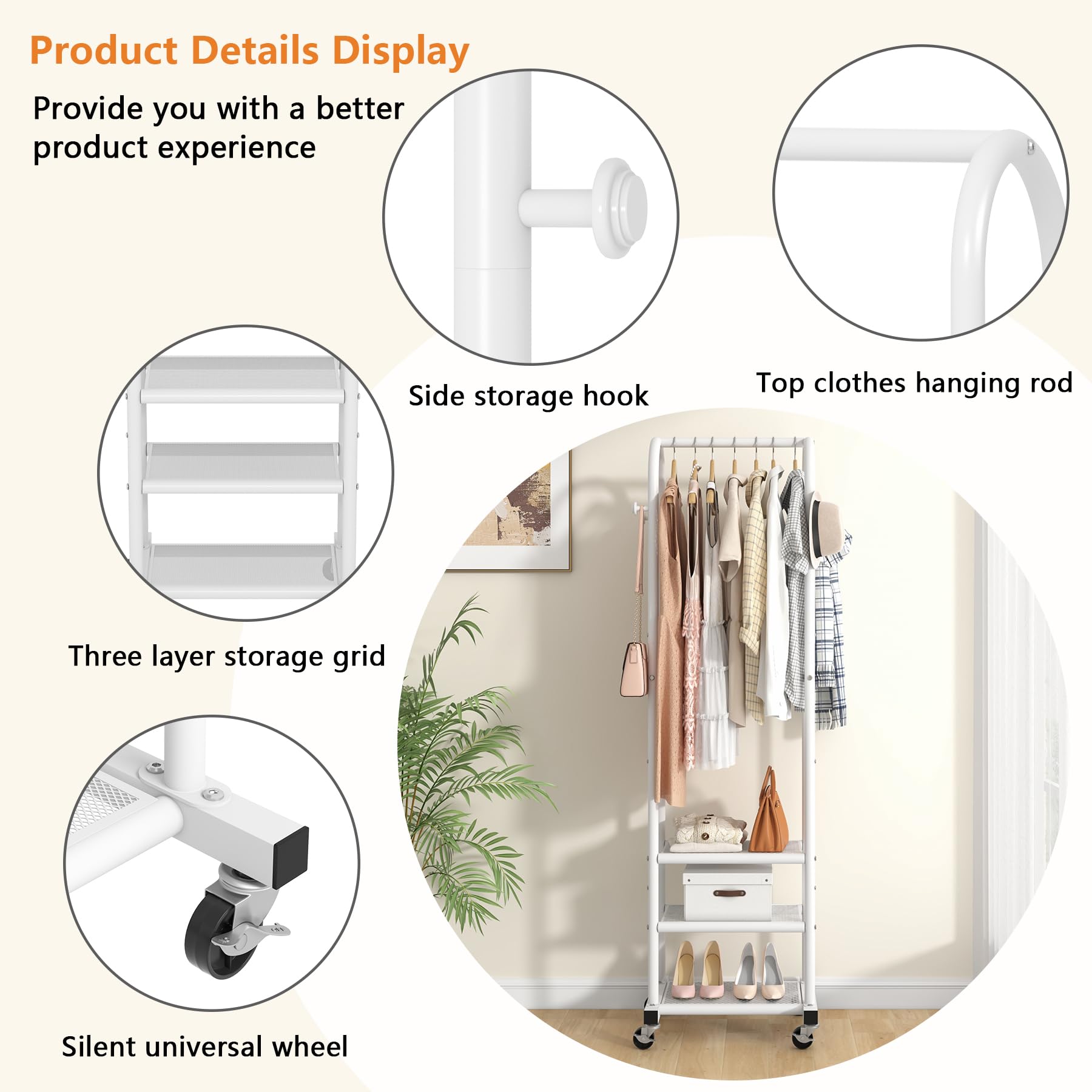 Kaitiemoo comparatif hauteur montrant capacité pour longues vestes et robes