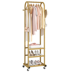 Kaitiemoo vue avant montrant le rack doré et rangement organisé