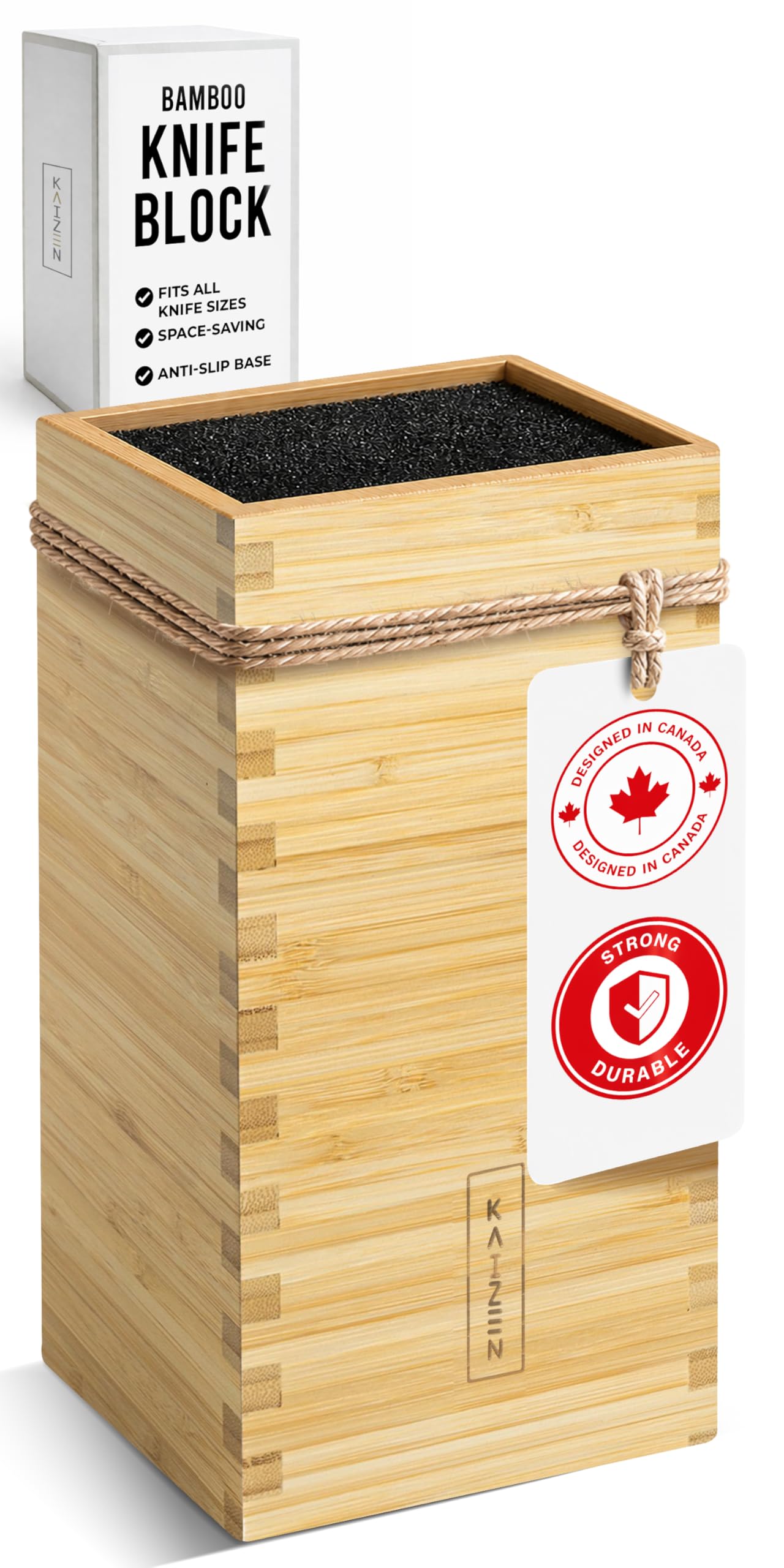 KAIZEN bloc bambou vue de face montrant rangement organisé