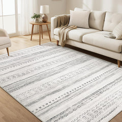 kakania tapis 5x7 vue frontale montrant motif géométrique, élégant et fonctionnel