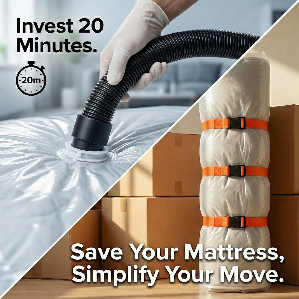 KaloTidy matelas glissé dans le sac facilitant le déménagement