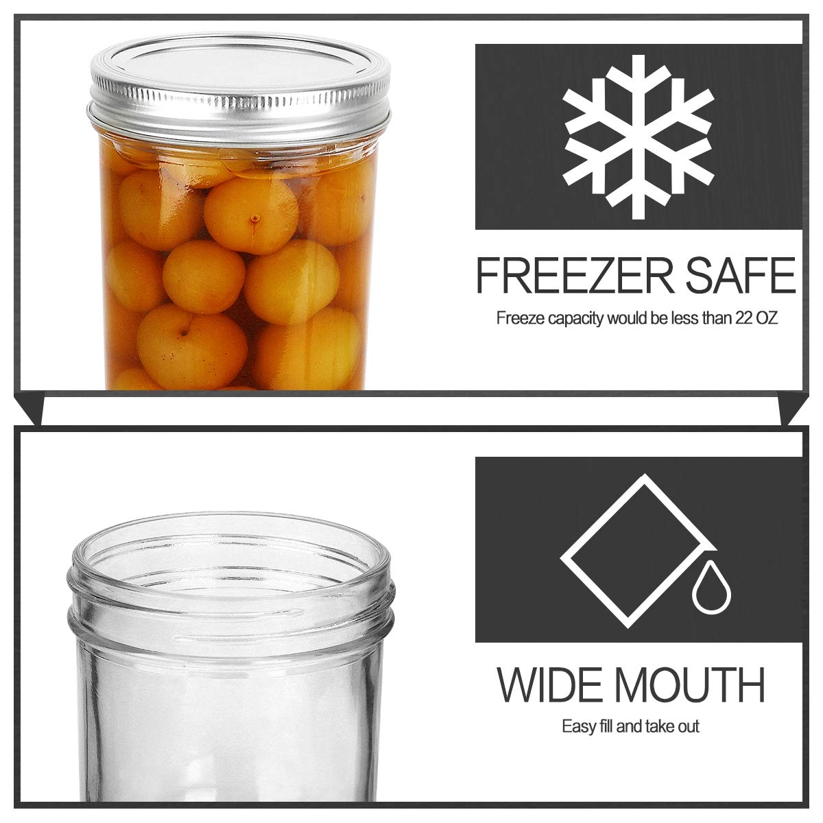 KAMOTA bocaux remplis de confiture affichant conservation claire