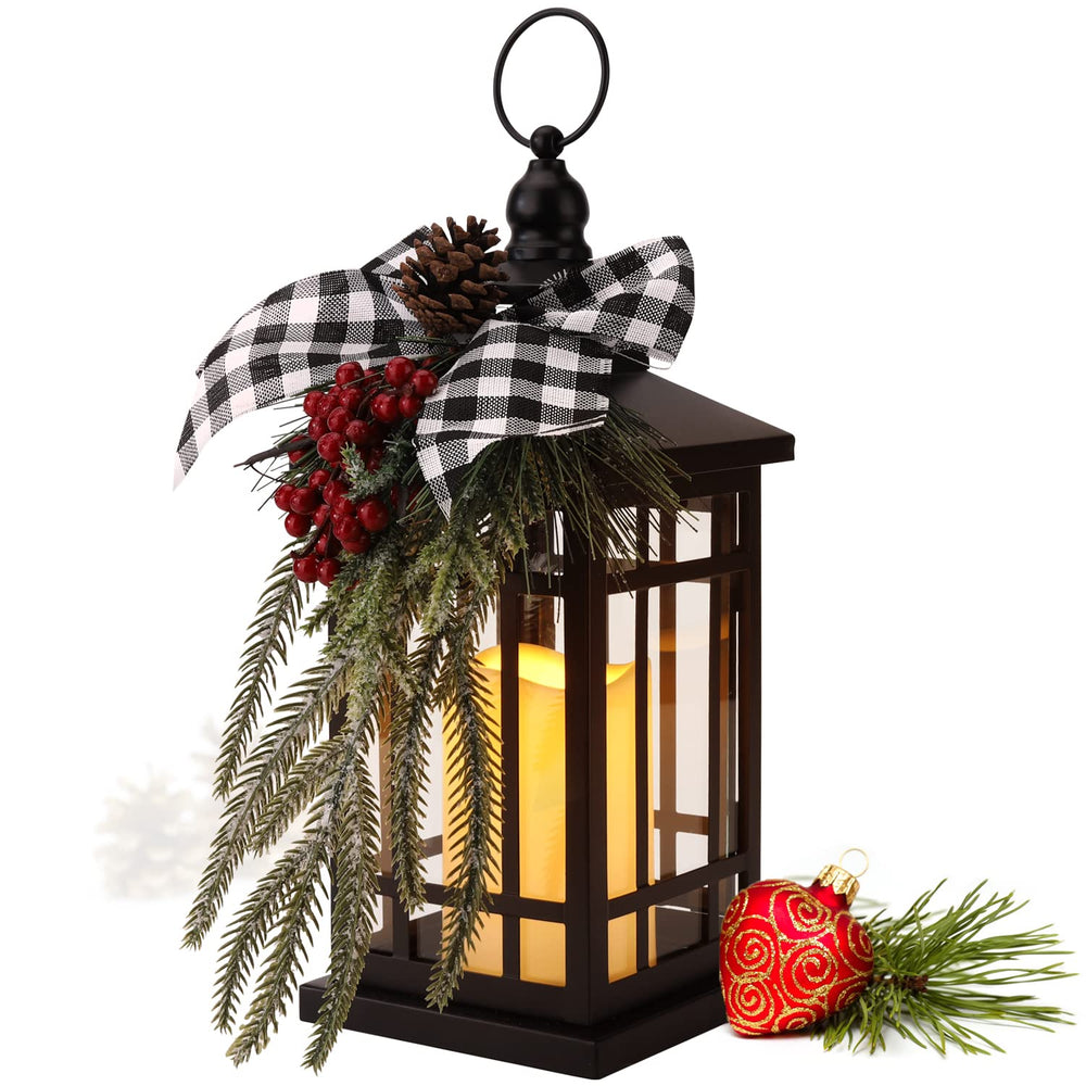 KAMPGO lanterne de Noël vue de face, apportant une lumière chaleureuse