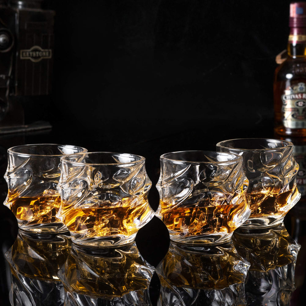 KANARS coffret ouvert avec quatre verres prêts à offrir, idéal pour cadeau raffiné