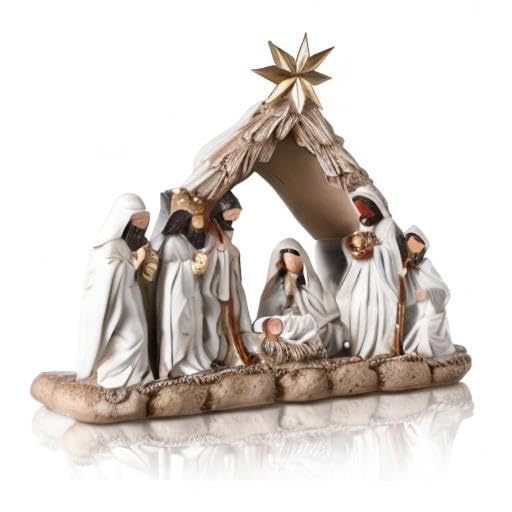 Karenhi scène de la Sainte Famille illustrant l’ensemble sculpté et lumineux
