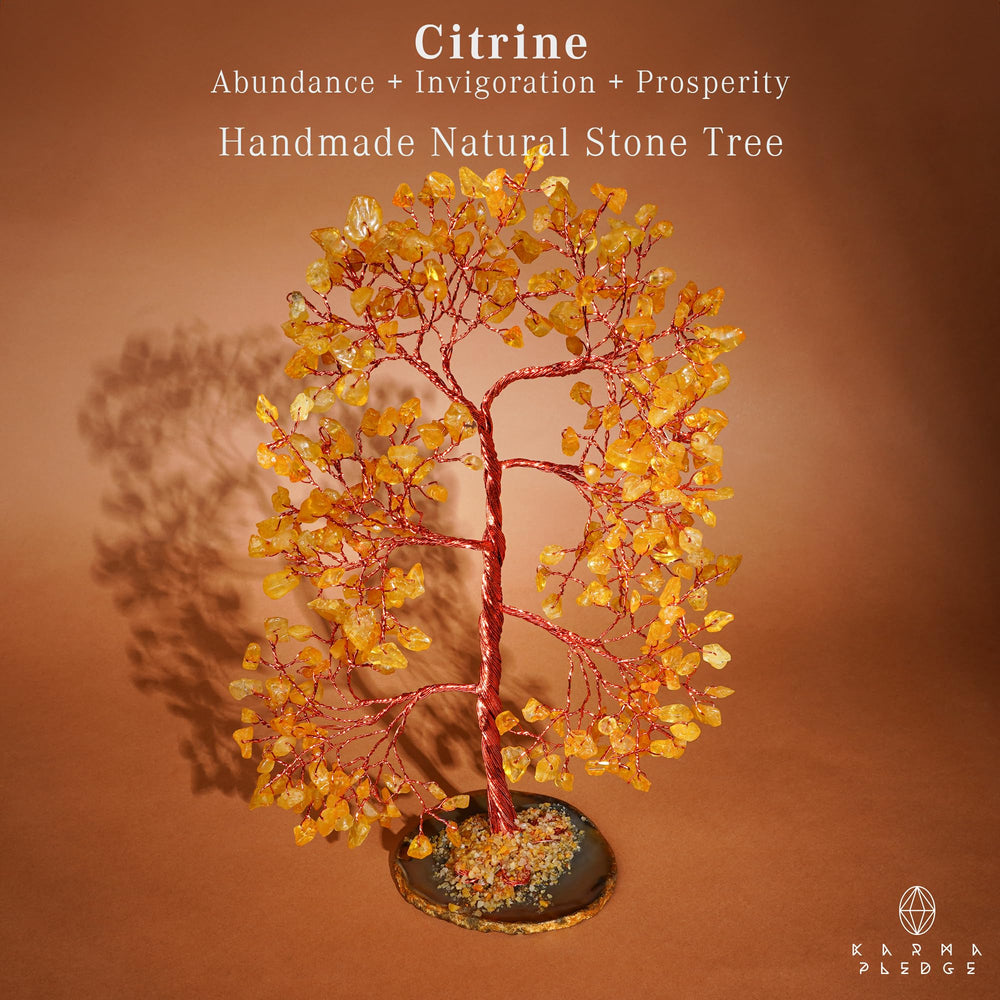 KARMAPLEDGE gros plan sur perles de citrine, montre détails naturels