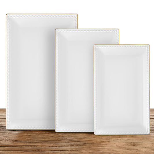 kassel plat rectangulaire face trois tailles pour présentation élégante