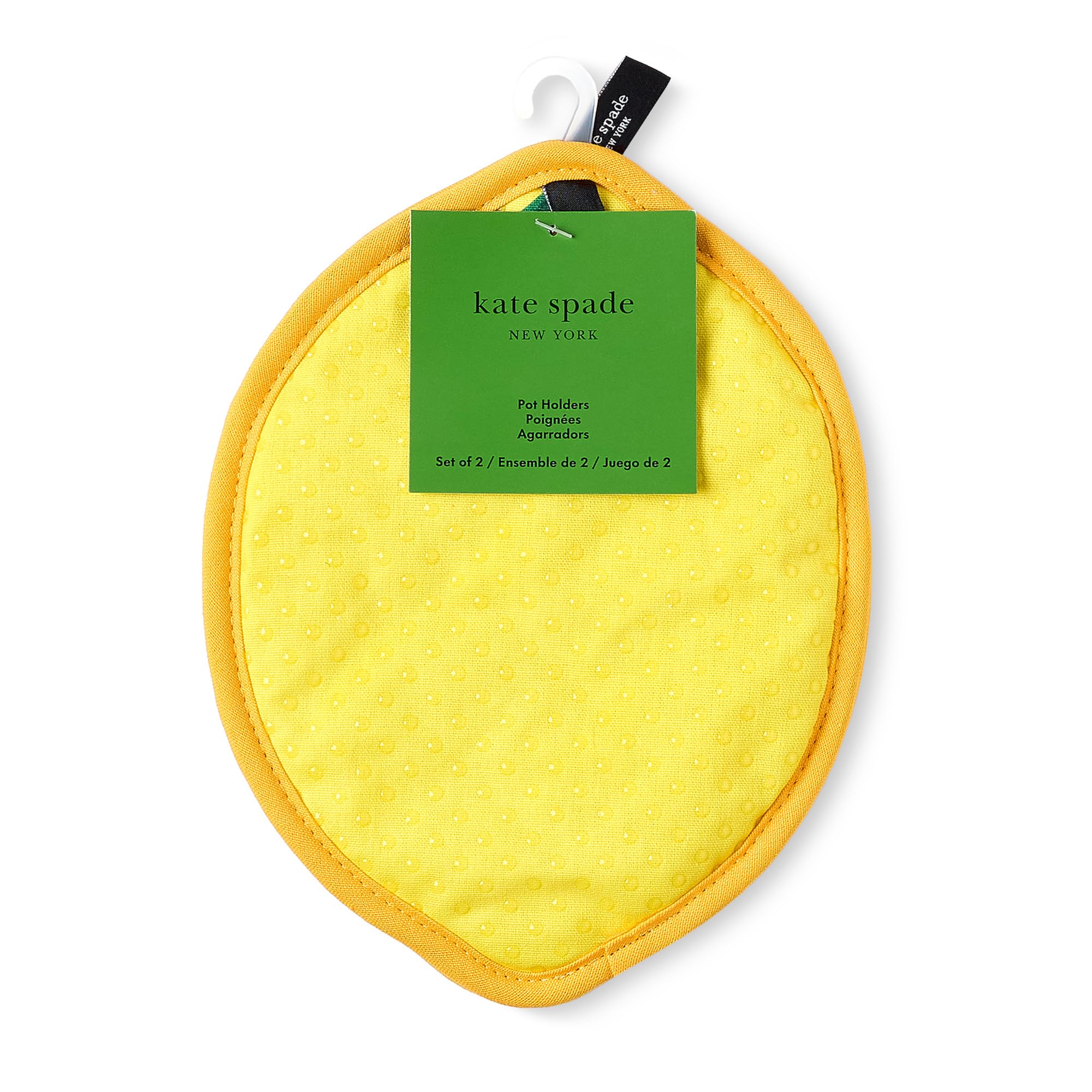 kate spade new york détail de la boucle de suspension et de l'étiquette, facilite le rangement