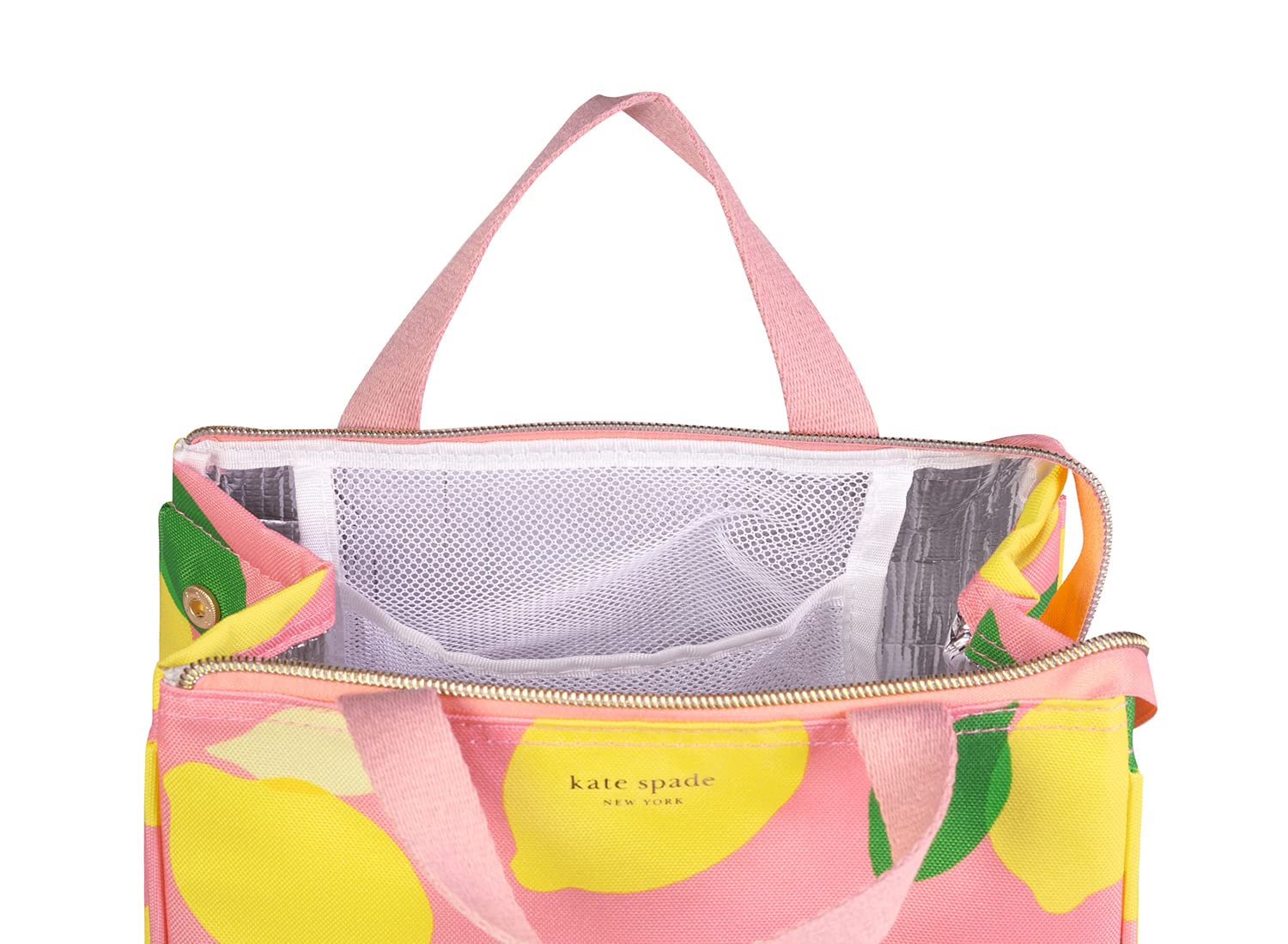 kate spade new york vue de profil montrant la fermeture éclair solide et design compact