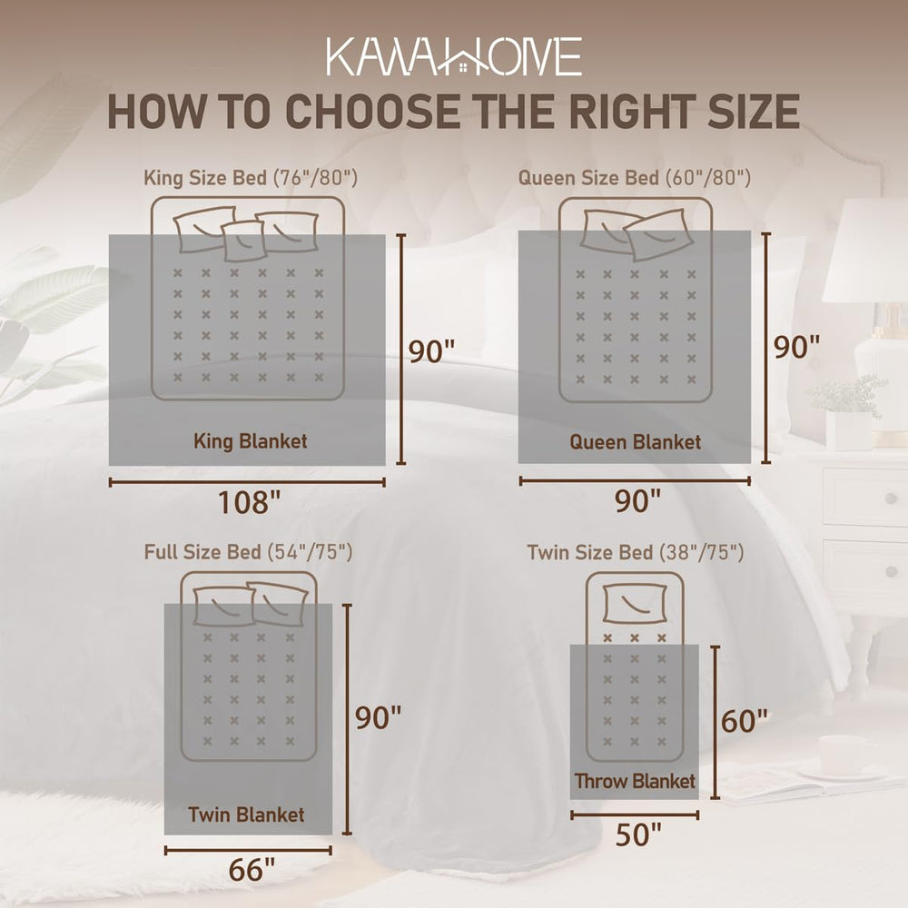 KAWAHOME couverture face sherpa pelucheuse pour chaleur enveloppante