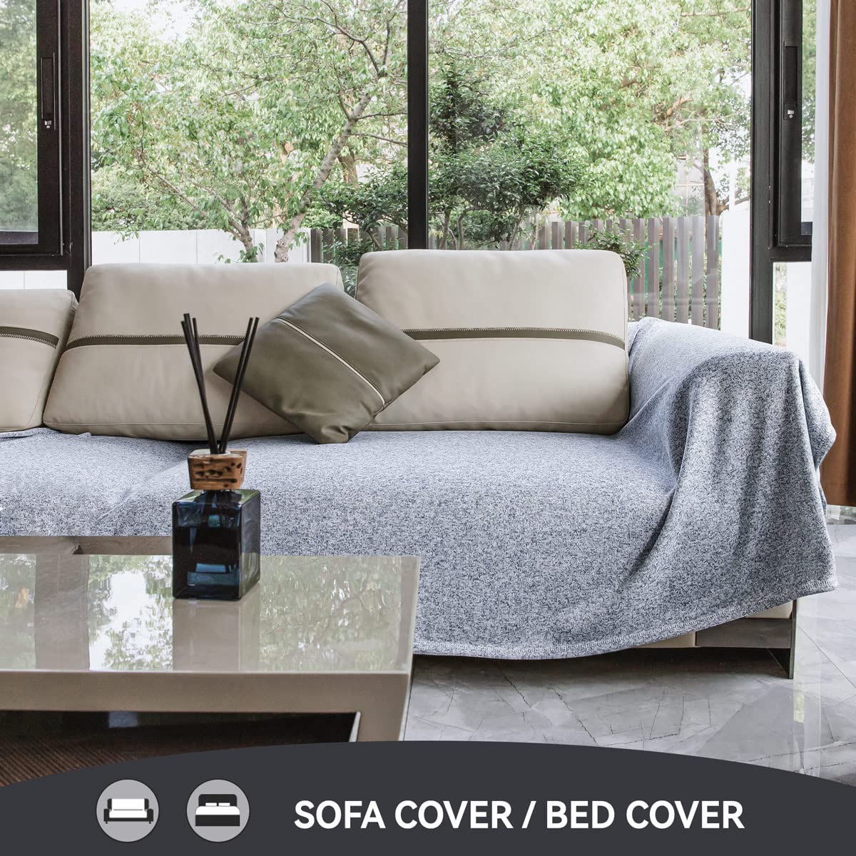 KAWAHOME comparaison de taille montrant couvrance King Size pour lit
