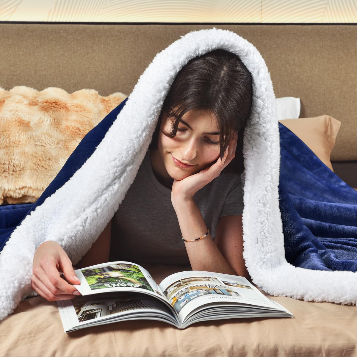 KAWAHOME gros plan sherpa montrant pelucheux et isolation confortable