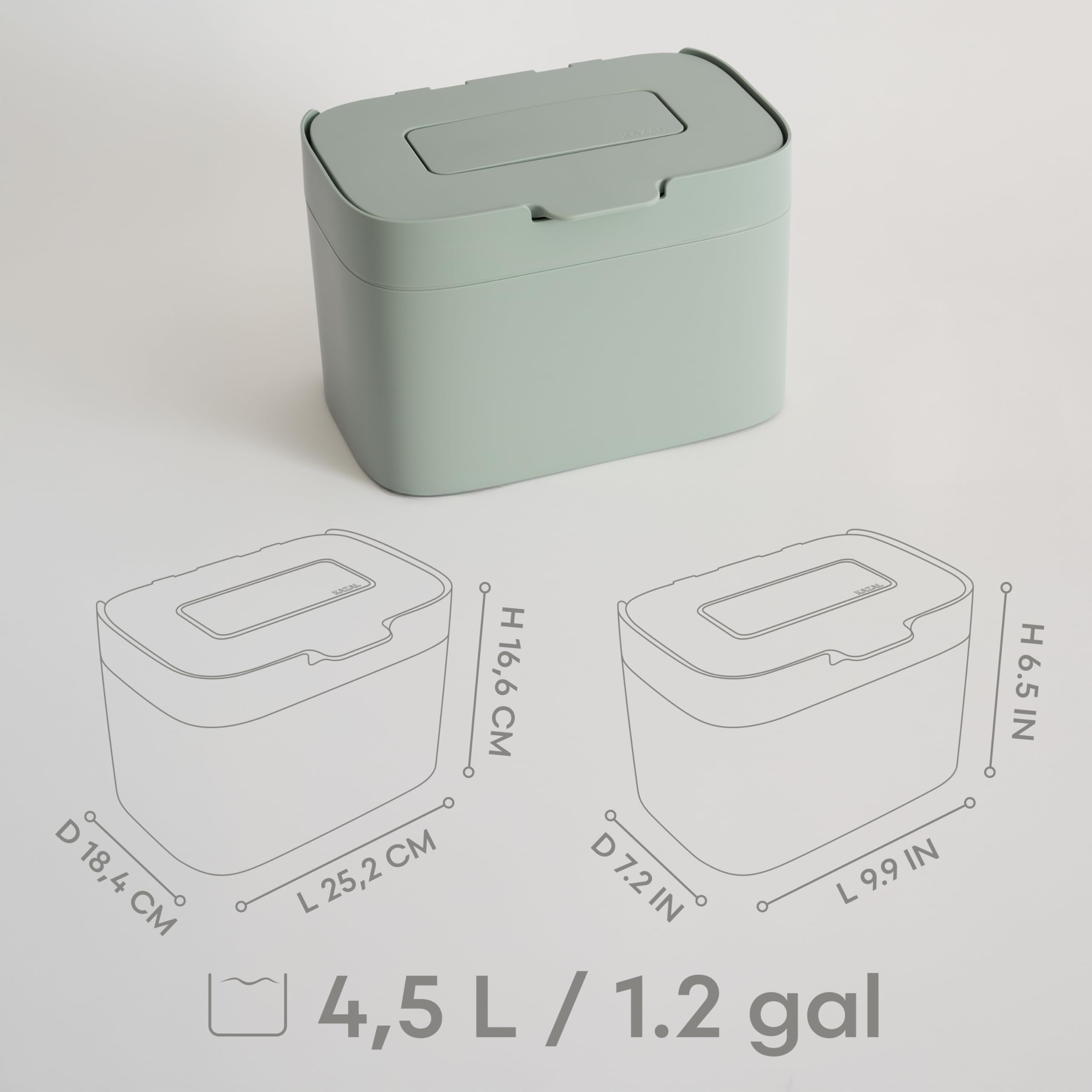 KAZAI Elin détail du couvercle avec filtre pour réduction des odeurs