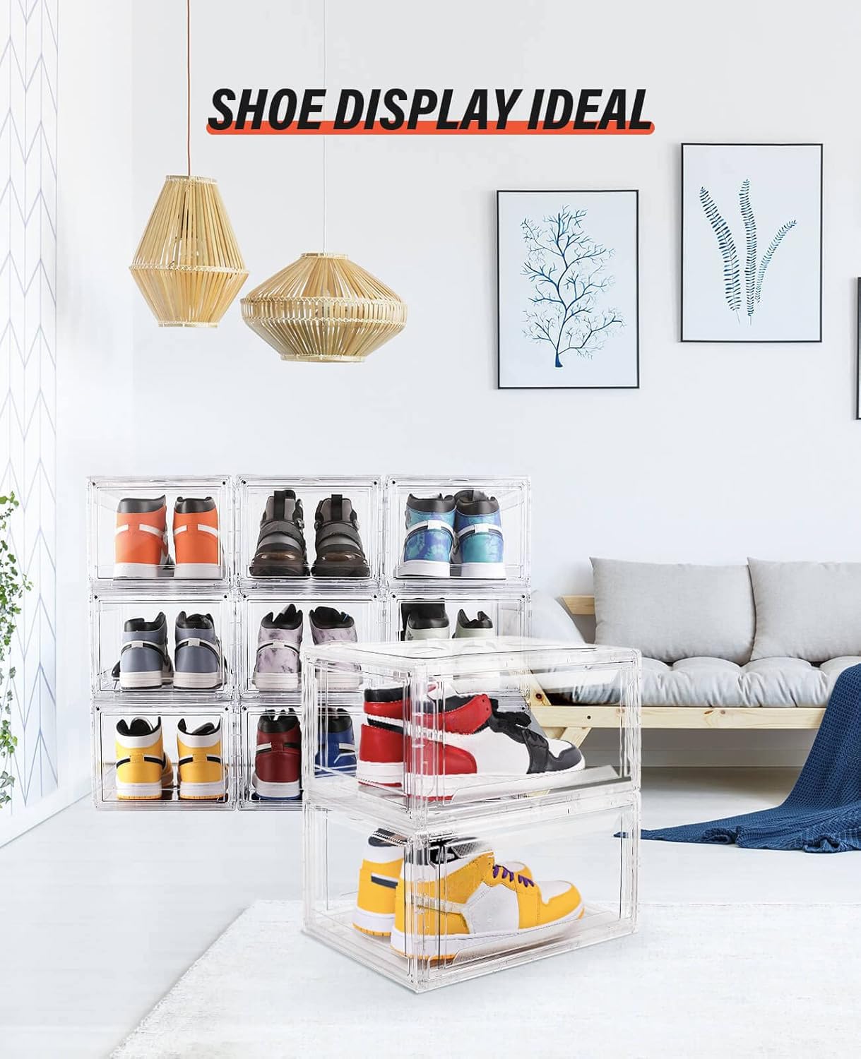 KDOR boîte contenant une basket montée exposant la paire sans poussière