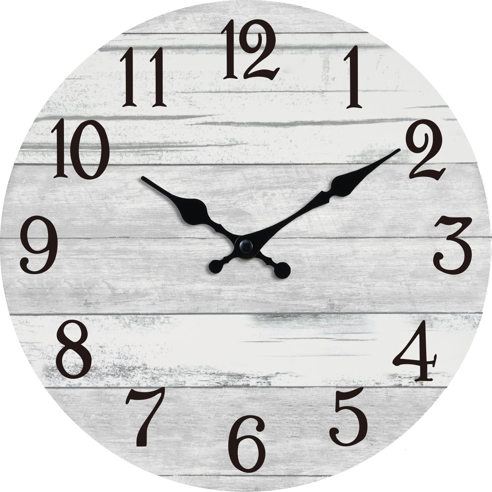 KECYET horloge murale vue de face, design gris et blanc pour intérieur élégant