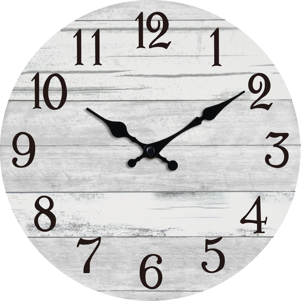 KECYET horloge murale vue de face, design gris et blanc pour intérieur élégant