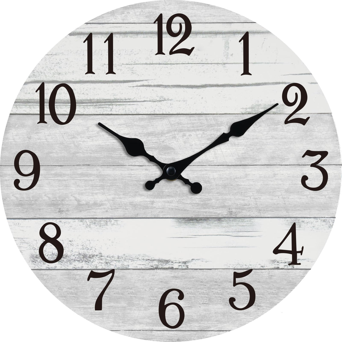 KECYET horloge murale vue de face, design gris et blanc pour intérieur élégant