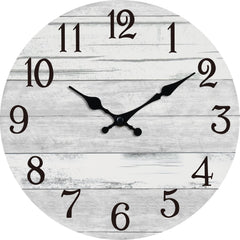 KECYET horloge murale vue de face, design gris et blanc pour intérieur élégant