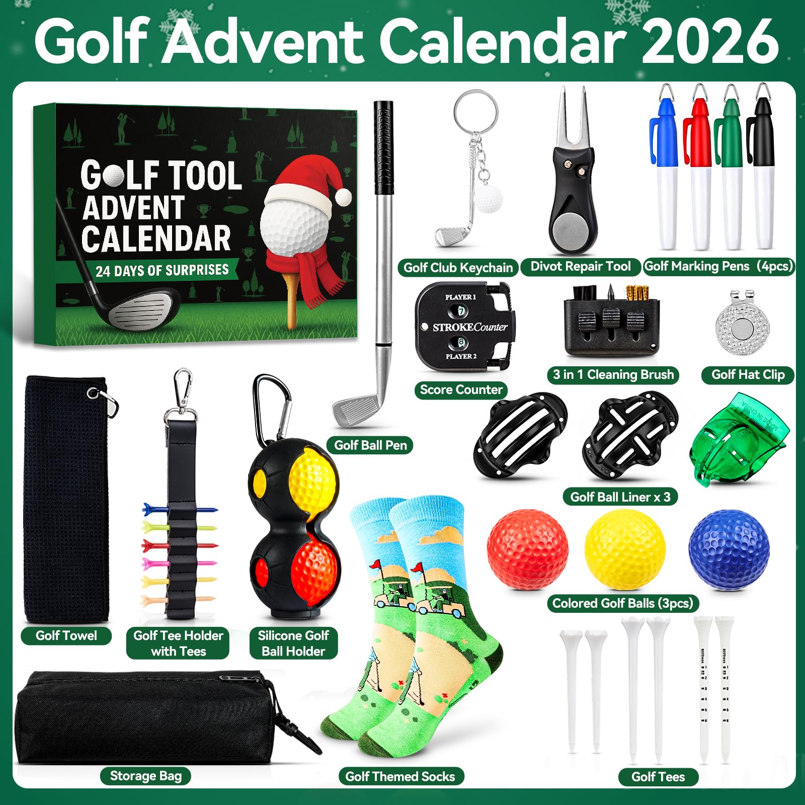 Kederwa calendrier ouvert montrant 24 compartiments, anticipation quotidienne