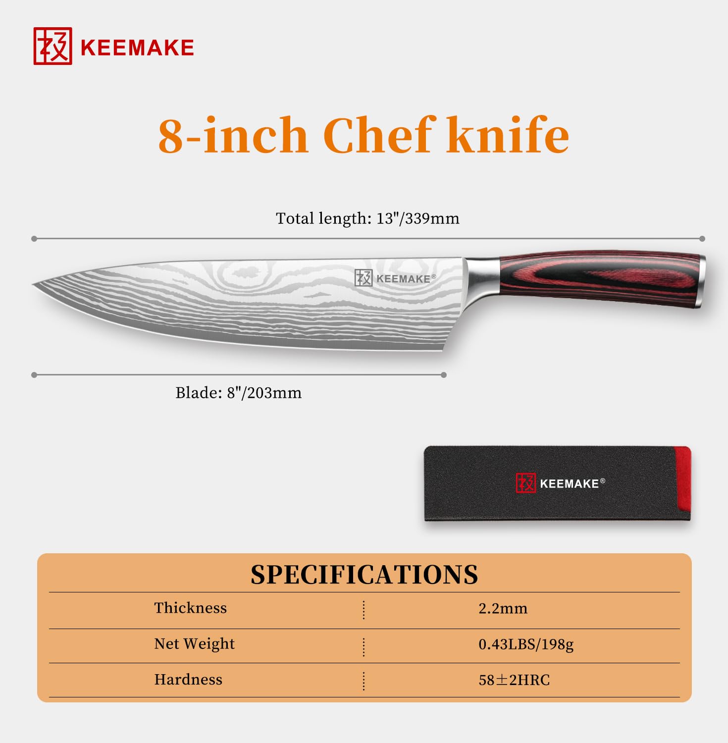 KEEMAKE couteau en action pour découpe précise et gain de temps