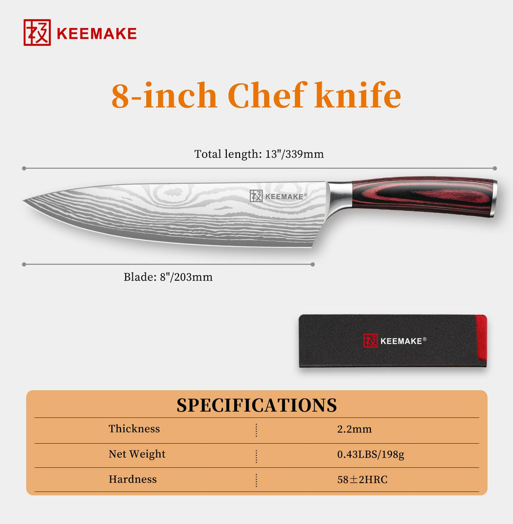 KEEMAKE couteau en action pour découpe précise et gain de temps