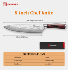 KEEMAKE couteau en action pour découpe précise et gain de temps