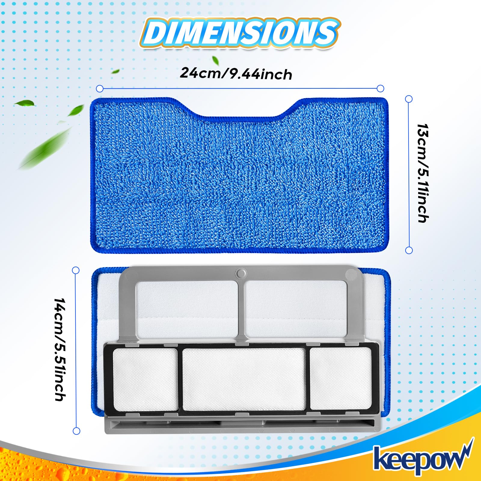 KEEPOW texture microfibre humide absorbe liquides et saletés rapidement