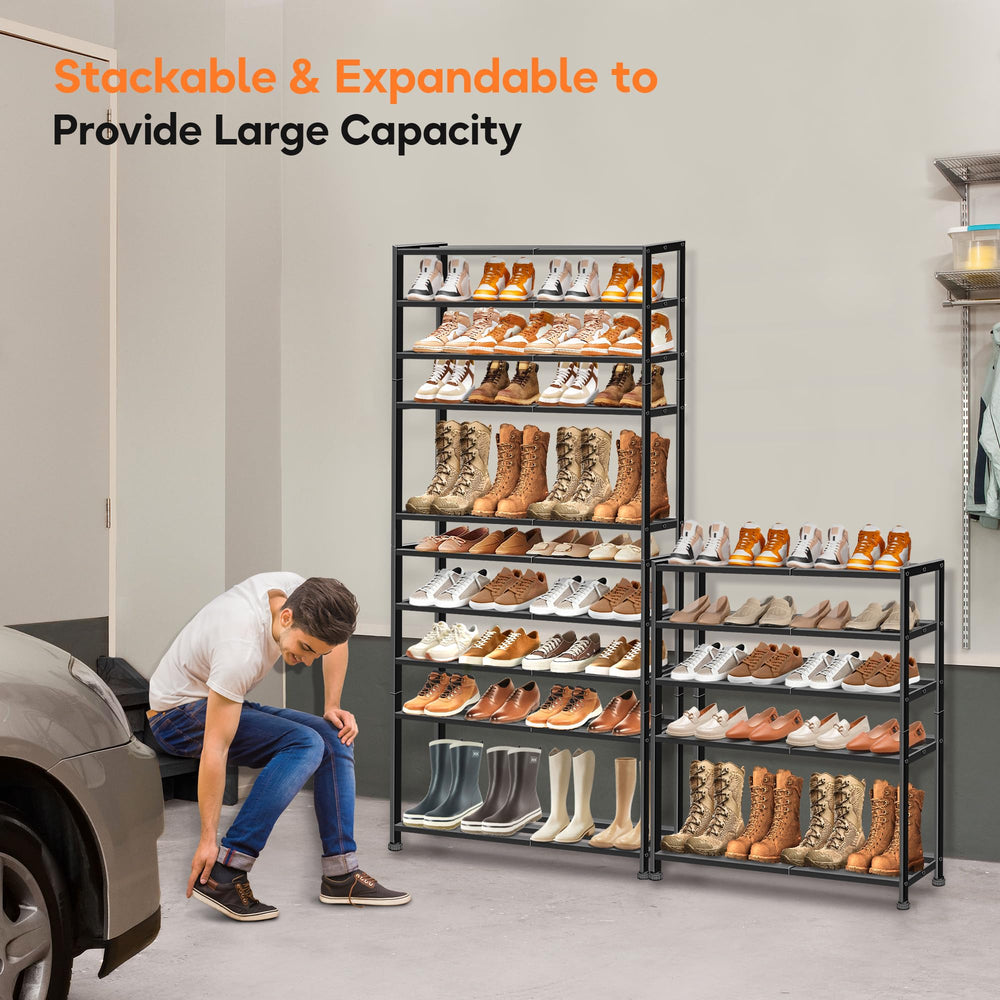 KEETDY étagère remplie de bottes et sneakers pour organisation pratique