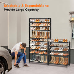 KEETDY étagère remplie de bottes et sneakers pour organisation pratique