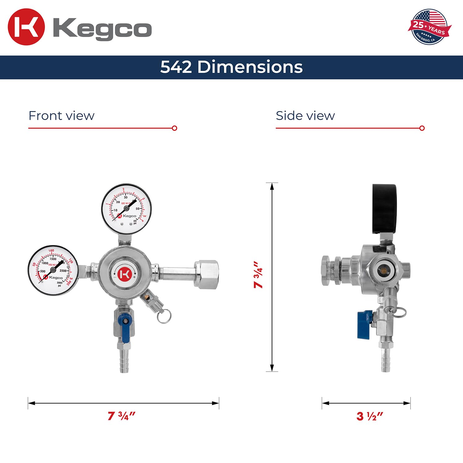 Kegco gros plan manomètre pression lisible pour réglage fiable
