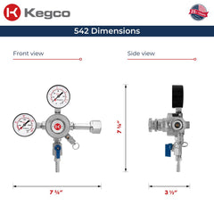 Kegco gros plan manomètre pression lisible pour réglage fiable