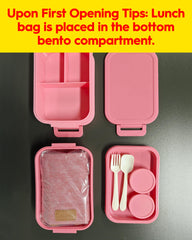 KEMETHY boîte bento ouverte montrant trois niveaux, organisation des repas