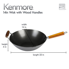 Kenmore Hammond gros plan poignées acacia rivetées offrant prise ergonomique et chaleur réduite