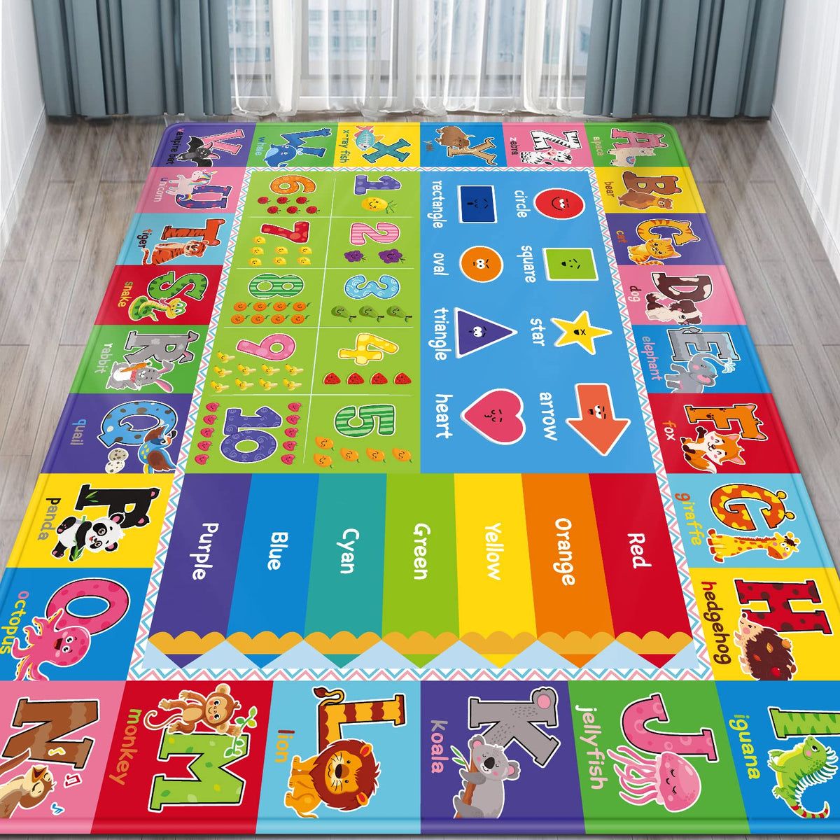 Kentaly tapis face entière montrant alphabet et couleurs, stimulation visuelle