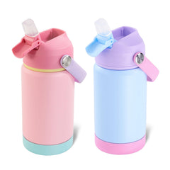 Kerilyn gourde avant en Cerulean et Charm Pink montrant design et capacité