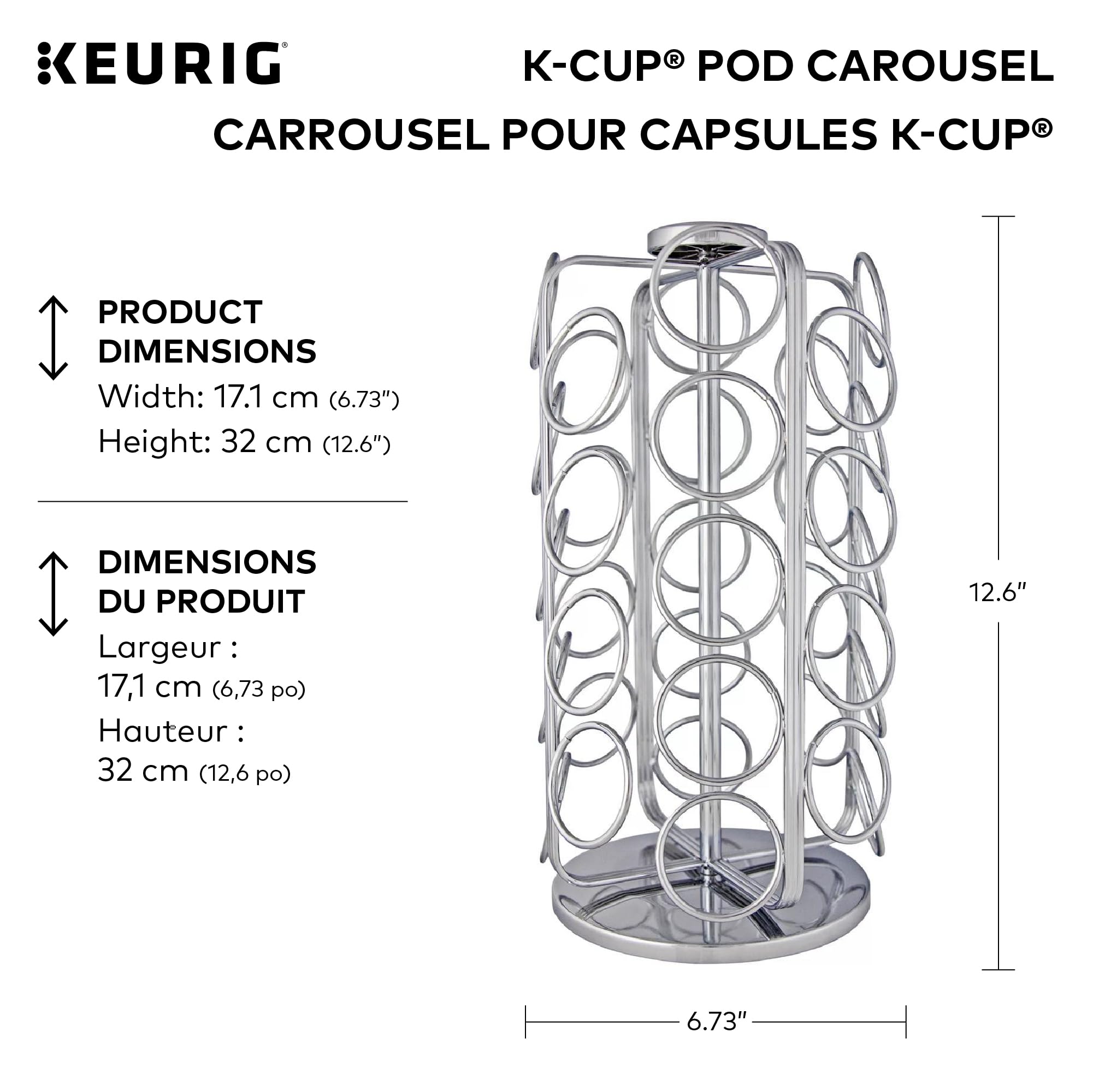 Keurig carrousel en rotation facilitant l'accès instantané aux dosettes