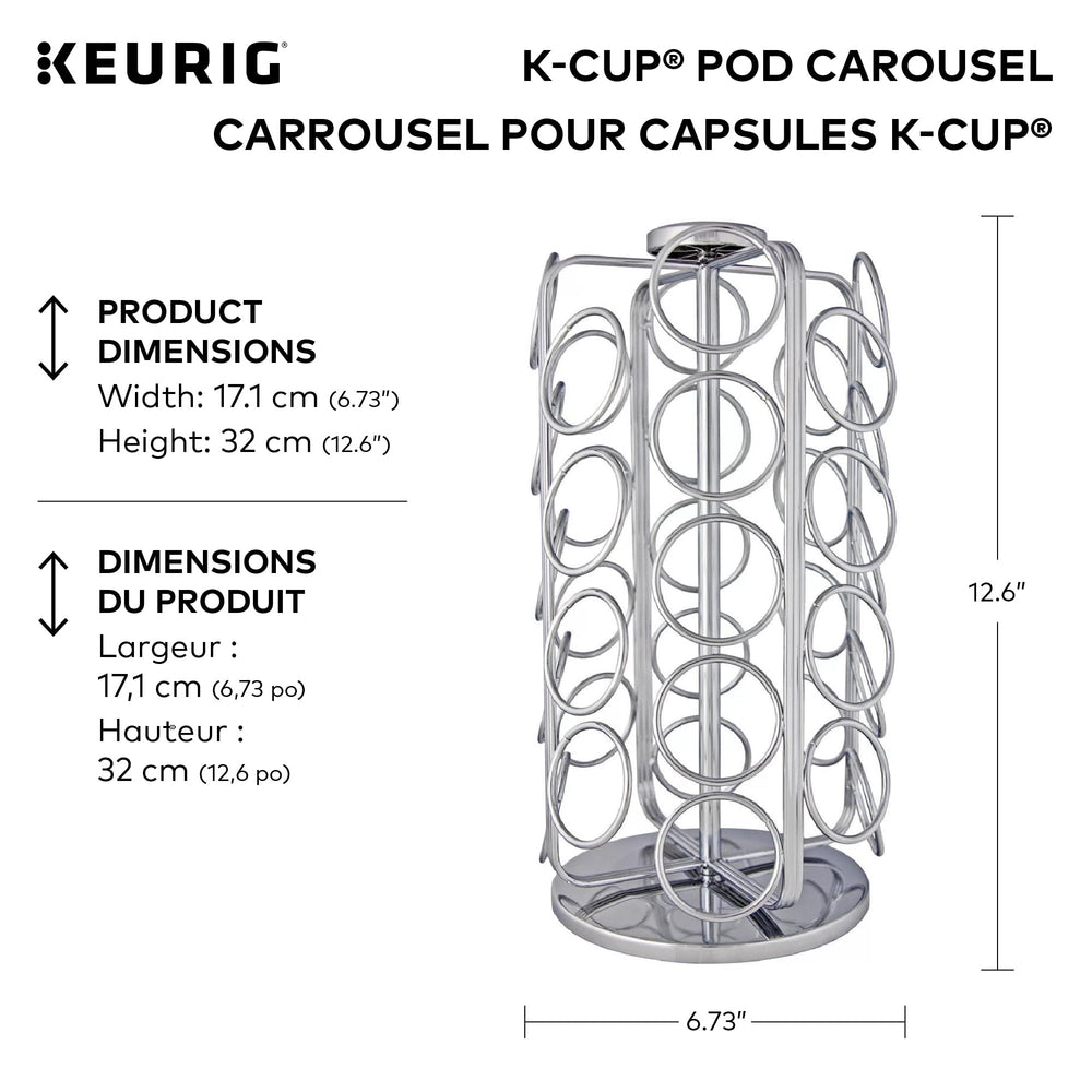 Keurig carrousel en rotation facilitant l'accès instantané aux dosettes