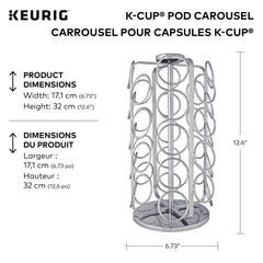 Keurig carrousel en rotation facilitant l'accès instantané aux dosettes