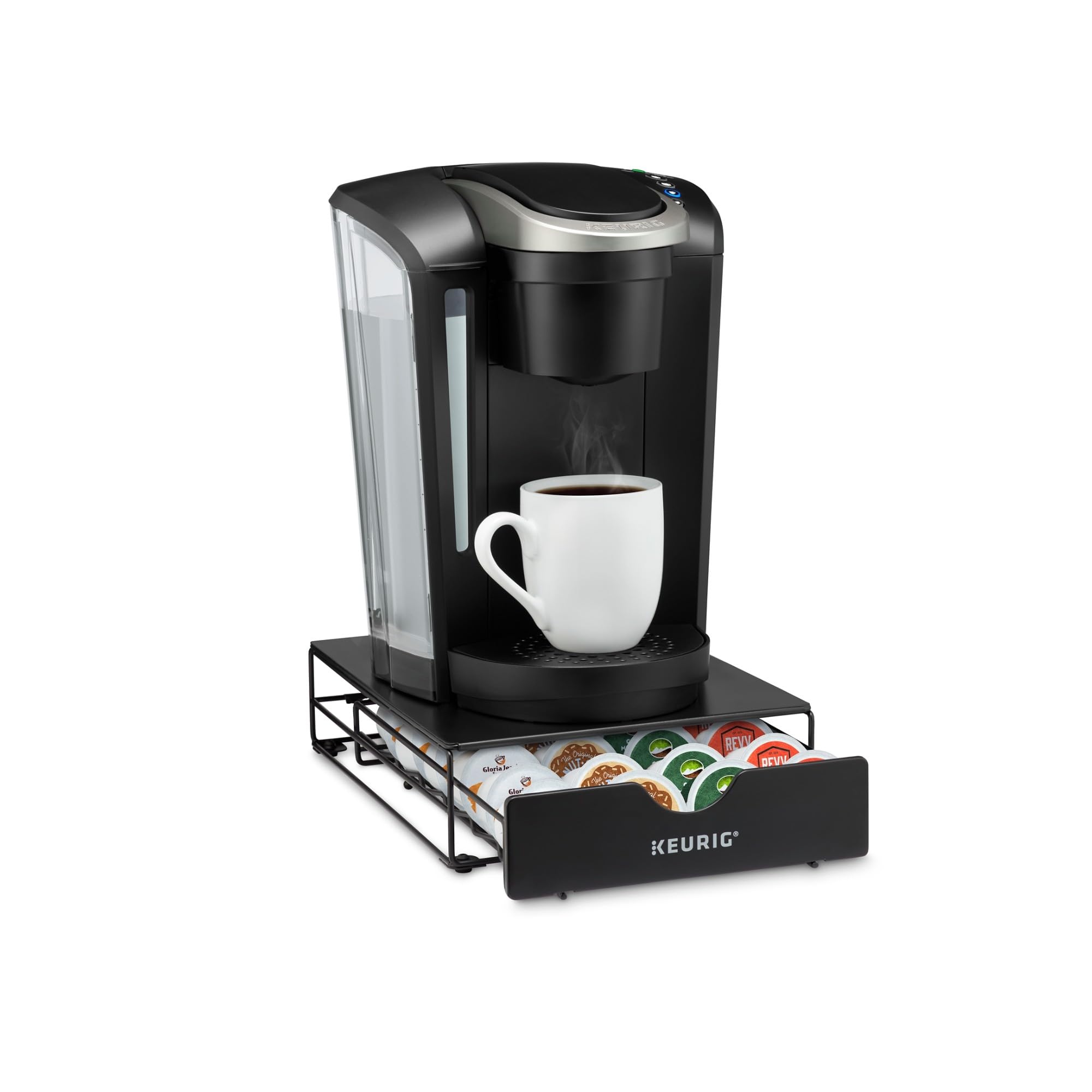 Keurig tiroir ouvert avec 24 dosettes K-Cup pour rangement pratique
