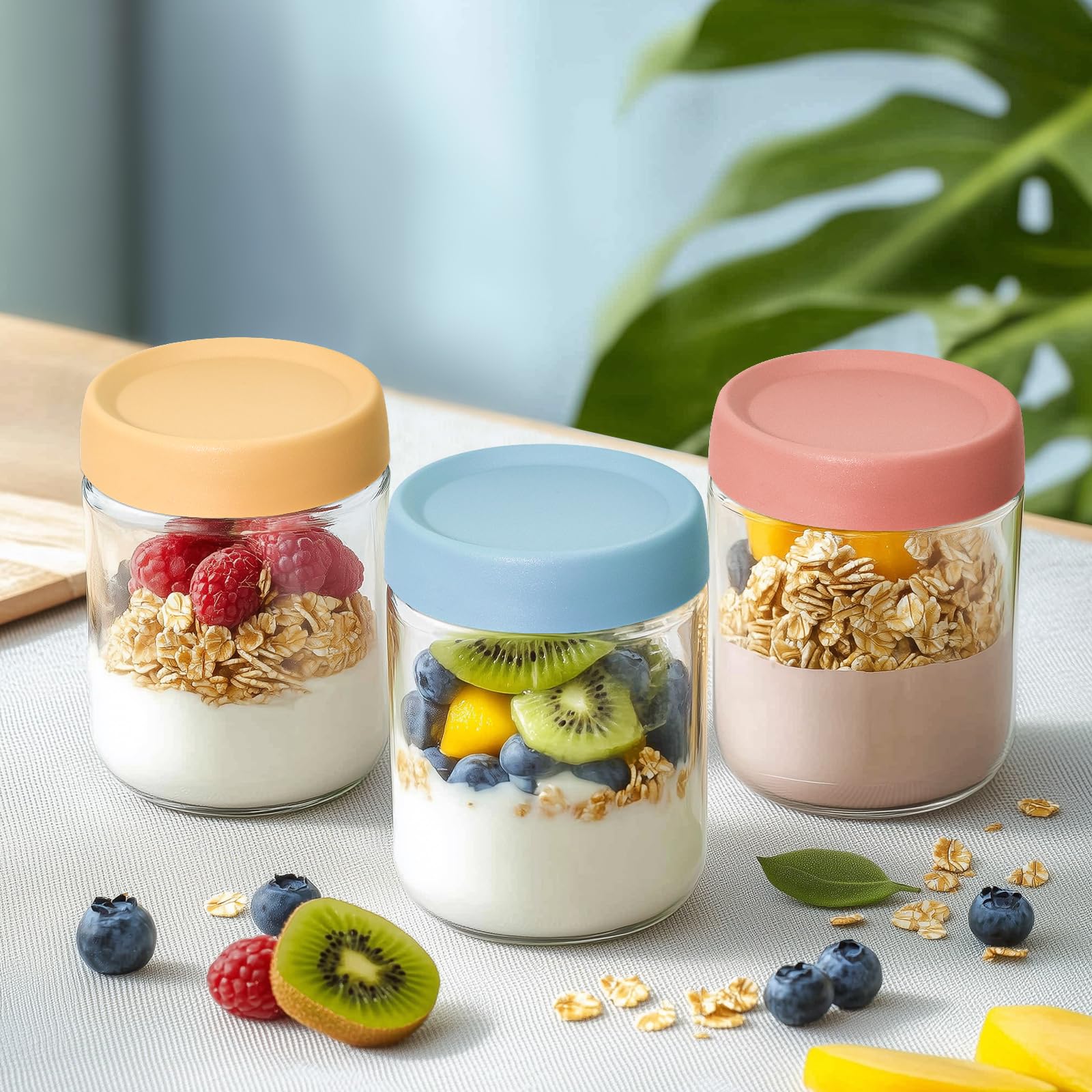 KEYWING bocaux en usage avec overnight oats pratique à préparer et emporter