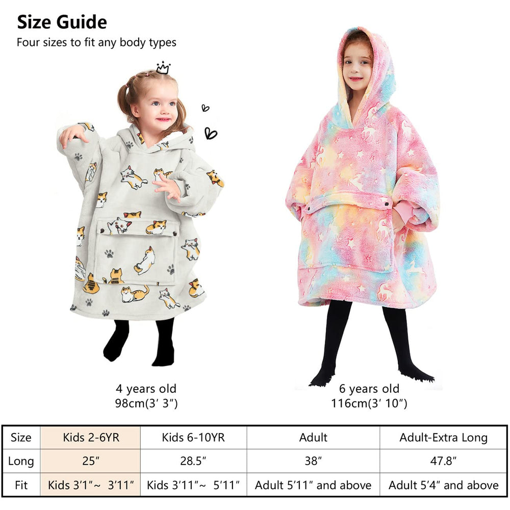 KFUBUO comparaison de taille sur un enfant illustrant ajustement one-size