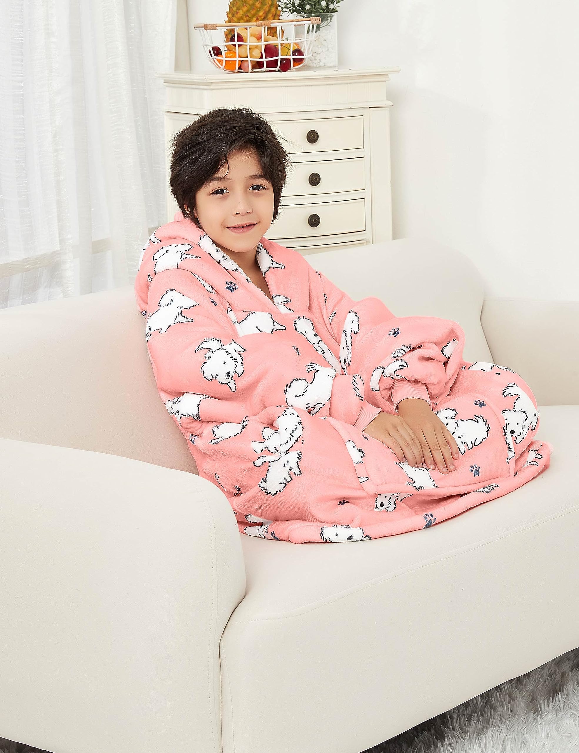 KFUBUO enfant assis utilisant la couverture-pull pour détente instantanée